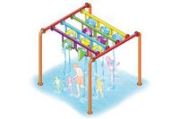 Aire de jeux aquatique extérieure arroseur jeux de parc aquatique basculement seaux cascade piscine décoration jouets
