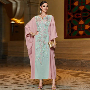 <span class=keywords><strong>Abaya</strong></span> Ba3161 de style vintage rose et vert brodée, chemise cape anti-statique en polyester pour la saison d'automne - Product Image 1