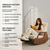 Fauteuil inclinable manuel moderne et écologique avec housse amovible en tissu durable, fauteuil à bascule, chaise longue
