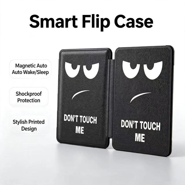 For Kobo Glo 6 Inch Ebook Flip Case Cartoon Eyes Printed Magnetic Auto Sleep Precise Cutouts Anti Collision Full Wrap Cover