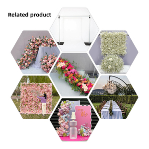 Düğün dekorasyon için toptan yapay çiçek Runner kırmızı pembe renk masa çiçek koşucu - Product Image 2