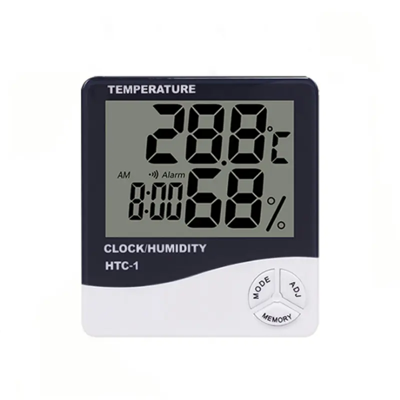 Household Thermometers HTC-1 Thermometer Humidity Display Equipment Alarm Clock Time Display Digital Thermometer