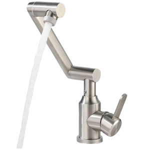 Robinet de <span class=keywords><strong>cuisine</strong></span> mural pliable en acier inoxydable 304, robinet de lavabo de salle de bain, douche, couleur noire, robinets de <span class=keywords><strong>cuisine</strong></span>, mélangeur - Product Image 3