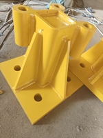 Support en acier haute résistance Q355B jaune anti-corrosion, usiné CNC avec perçage de précision, taille personnalisée pour les pièces de tours mondiales