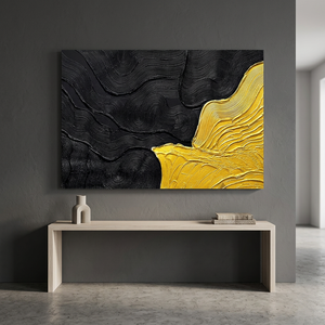 WVMAPTA - Cuadro Decorativo en Lienzo para Salón, Decoración de Pared Negra y Dorada para Oficina, Minimalismo, Marco de Madera 3D, Base de Soporte de Metal - Product Image 2