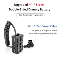 Câble d'alimentation enroulé Poyinco en aluminium D-Tap vers batterie factice NP-F550 pour moniteur Atomos Ninja et éclairage LED NP-F550/NP-F970