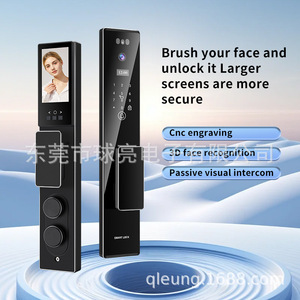 กุญแจล็อคอัจฉริยะ Qleung S555 สีดำ ระบบจดจำใบหน้า 3 มิติ สแกนลายนิ้วมือ ควบคุมผ่านแอปพลิเคชัน - Product Image 1