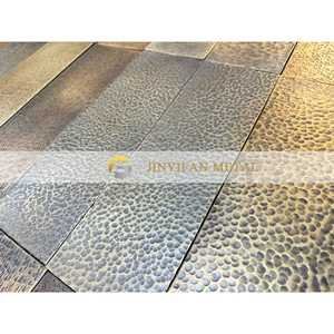 ZB2509 강판 아트 골드 스틸 PVD 코팅 해머드 브래스 시트 스테인리스 스틸 베이스 4x8 - Product Image 3