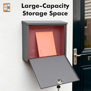 Cassetta Postale da Parete per Esterni, Stile Giapponese, per Appartamenti, Consegna Pacchi, Sicura, Durevole, in Acciaio Inox, Capacità 12L, con Chiave - Product Image 2