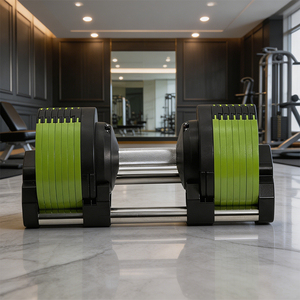 <span class=keywords><strong>Haltères</strong></span> réglables en acier commercial 22kg/26kg/30kg/34kg/38kg/42kg, revêtement caoutchouc, écologiques, imperméables, équipement de gym - Product Image 1