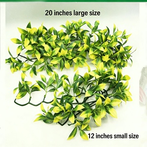 Guirnalda de <span class=keywords><strong>Hojas</strong></span> Artificiales <span class=keywords><strong>Amarillas</strong></span> Ecológicas y Duraderas para Colgar en la Pared, Follaje Realista para Decoración de Terrarios de Reptiles - Product Image 5