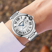Jam Tangan Oval Mekanik Otomatis Pria dengan Gerakan Jepang Mewah Kustom, Baja Tahan Karat, Kristal Safir 39mm, Penunjuk Bercahaya.
