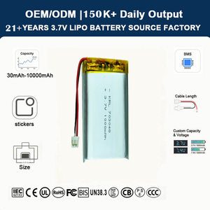 Fabrieks 3.7V 1000mAh 703048 LiPo Oplaadbare Cel Lange Levensduur Lage Zelfontladingsfunctie Voor GPS Tracker Pouch Lithium Polymeer Batterij - Product Image 1