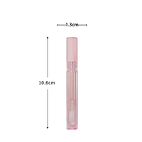 Tube de gloss à lèvres rond transparent rose avec logo personnalisé, contenants vides à marque privée avec bouchon à vis pour outils de maquillage