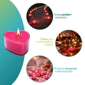 Set di candele rosa a forma di cuore, 8 pezzi, decorazione romantica per la festa di San Valentino - Product Image 5