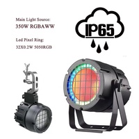 FEIYUEYUE DMX Épissé Étanche IP65 350W RGBAWW COB + 32x0.2W RGB LED Pixel Anneau Blinder COB Lumière Ra90 35 Stage Event Park