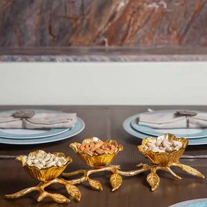 Tazón de Aluminio Dorado para Servir Frutos Secos, Decoración de Mesa y Recepciones, Producto Más Vendido - Product Image 3