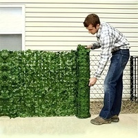 Faux feuillage artificiel vert de 3m pour décoration de jardin, haie et clôture artificielles