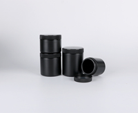Pot cylindrique multi-capacités en PEHD noir mat avec couvercle à vis et joint d'étanchéité pour emballage de vitamines en poudre, capsules et produits de santé
