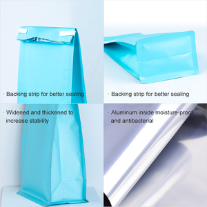 100 Sacchetti Stand-Up per Tè e Caffè, Buste a Fondo Piatto Personalizzate con Chiusura in Plastica e Laccio in Latta per Confezionamento Caffè - Product Image 4