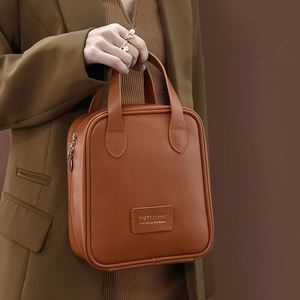 Luxury Lady Makeup Organizer Female Toiletry Kit Make up Case Storage Pouch PU Soft Handle Portable Cosmetic <b>Bag</b> for Travel - Product Image 4