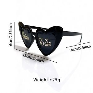 Nouvelles lunettes de soleil en forme de cœur avec strass pour future mariée, accessoire photo pour enterrement de vie de jeune fille - Product Image 4