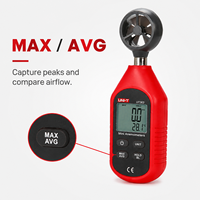 Anémomètre numérique portable UNI-T Ut363, mesure de la vitesse du vent, testeur de température, affichage LCD, débit d'air, résolution 0,1 m/s, 0,5