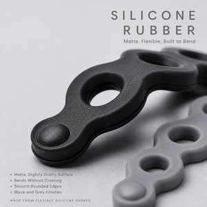 <b>Silicone</b> Modular Gear Strap Adjustable Tie Down with Holes and Stud for Outdoor Equipment Bundling Custom OEM ODM Wholesale Use - Product Image 3