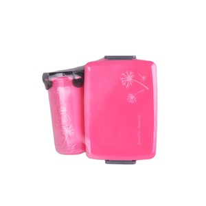 Commercio all'ingrosso eco-friendly in plastica portatile per bambini rosa scatola <span class=keywords><strong>pranzo</strong></span> 800Ml con bottiglia d'acqua 400Ml scatola per il <span class=keywords><strong>pranzo</strong></span> di conservazione all'aperto <span class=keywords><strong>Set</strong></span> - Product Image 2