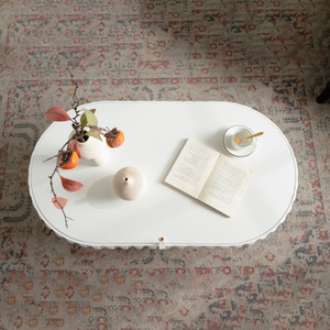 โต๊ะกาแฟทรงกลมสีครีมขาว ดีไซน์ทันสมัย แข็งแรงทนทาน พร้อมฝาปิดแบบยกได้ ทำจากไม้อัดเอ็มดีเอฟ เหมาะสำหรับห้องนั่งเล่น - Product Image 3