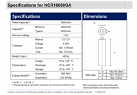 NCR18650GA 3.6V 3450mAh Baterai Li-ion Isi Ulang Kapasitas Tinggi 18650 untuk Paket Baterai Senter Sepeda Listrik