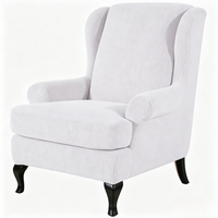 Fauteuil d'appoint moderne à dossier haut en velours côtelé gaufré crème, avec pieds en métal noir courbés, pour salon