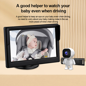 กระจกมองหลังในรถยนต์สำหรับเด็กพร้อมระบบมองเห็นในเวลากลางคืนแบบ HD, หน้าจอ 5 นิ้ว พร้อมที่ยึดแบบถ้วยดูดติดตั้งบนโต๊ะ สำหรับดูเด็กทารกที่นั่งด้านหลัง - Product Image 4