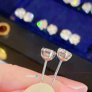 Xinfly <b>Fine</b> Jewelry 0.6 Ctw 18K Gold <b>Stud</b> <b>Earrings</b> for Women Gift - Product Image 4