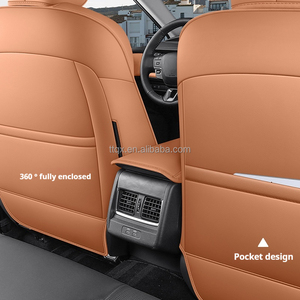 เบาะรองนั่งในรถยนต์แบบรวมทุกอย่าง ° 360ตามสั่งสำหรับ2024 Toyota <span class=keywords><strong>Camry</strong></span> 11ชิ้นที่หุ้มเบาะหนังสีดำ - Product Image 4