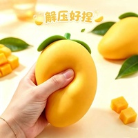 Jouet Squishy Géant Mangue Parfumé, Fruit Réaliste Sensoriel à Presser, Anti-Stress, Jouet Fidget, Cadeau de Fête pour Enfants et Adultes