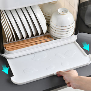 Escurridor de platos de cocina de gran capacidad, estante de secado, utensilio de 2 niveles, soporte para <span class=keywords><strong>armario</strong></span>, escurridor de secado - Product Image 4