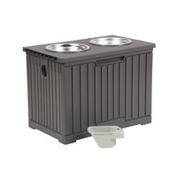 Bol de stockage de nourriture pour chien, grande capacité, double usage intégré, en polypropylène anti-humidité, 40L, peut contenir 20KG de nourriture pour chien