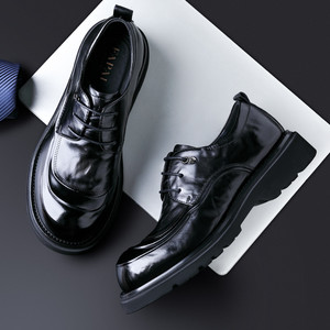 Chaussures en cuir décontractées de style Derby, sensation haut de gamme, adaptées aux hommes d'affaires et aux trajets quotidiens, pour les pieds larges et les chaussures à bout large. - Product Image 3