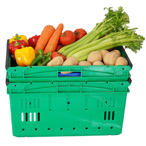 Cesta <span class=keywords><strong>de</strong></span> Plástico Apilable <span class=keywords><strong>y</strong></span> Encajable para Mercado <span class=keywords><strong>de</strong></span> Agricultores, con Asas Duraderas, Diseño Ecológico que Estimula la <span class=keywords><strong>Compra</strong></span> por Impulso - Product Image 5