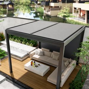 Pergola motorisée en aluminium de conception <span class=keywords><strong>moderne</strong></span> pour l'extérieur, mobilier de jardin, pergolas, tonnelles, auvent de type parasol, tonnelle, maisons d'été - Product Image 4