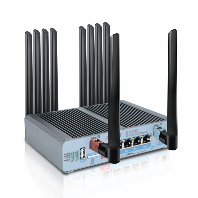 SERIALLINK Industrial Bonding Dual Band Sim 5g Router Dual 5G Modems Dual Sim Cards POE GPS CAN Optional SLK-R690-5G-A2