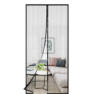 Summer Home Solid Color Stripe Anti-mosquito Anti-fly Curtain Solid Color Striped Curtain Self-installed Mute Curtain
