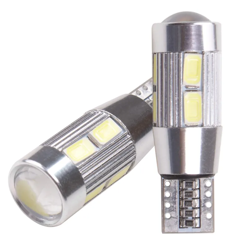 5630 10 SMD T10 LED For Car Parking Lights Clearance Bulbs Interior Dome Lights 12V Canbus W5W LED T10