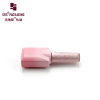 Flacon vide personnalisé en verre rose de 10 ml pour vernis à ongles avec bouchon pinceau brillant