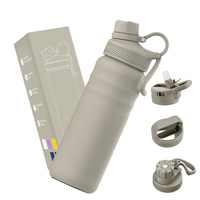 Bouteille d'eau hydrogénée isolée sous vide à large ouverture avec couvercle, plusieurs tailles disponibles : 24oz, 18oz, 12oz, pour l'extérieur