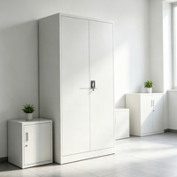 Archivador Metálico de 2 Puertas, Resistente, con Cerradura, para Oficina, con 4 Estantes Ajustables