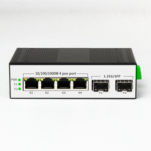 2 SFP 4 porte 1000Mbps PoE Gigabit interruttore fibra industriale DIN-Rail <span class=keywords><strong>Ethernet</strong></span> <span class=keywords><strong>Switch</strong></span> con SNMP -40 185 °F IEEE802.af 96W PoE IP40 - Product Image 1