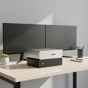 Boîtier PC Mini ITX horizontal personnalisé en aluminium avec ports USB frontaux, châssis HTPC entièrement personnalisable pour le home cinéma et les médias - Product Image 4