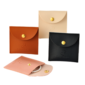 Hot Sale Customized Logo PU Leather Earring Jewelry Bag Necklace <b>Bracelet</b> Storage Packaging Jewelry Bag Dustproof Portable - Product Image 1